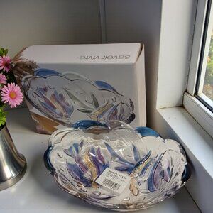 VTG NWT Savoir Vivre Key Largo Tropical Fish Oval Glass Bowl 7.5” Mikasa Japan